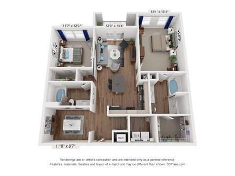 a floor plan of a 1 bedroom floor plan